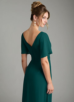 Azazie Ambrosia Bridesmaid Dresses Peacock A-Line Pleated Chiffon Dress image7