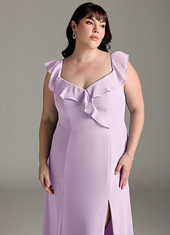 Azazie Sophie Bridesmaid Dresses Frosted Lilac A-Line Off the Shoulder Chiffon Convertible Dress image13