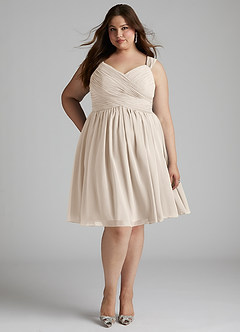 Azazie Angie Bridesmaid Dresses White Alabaster A-Line Corset Chiffon Dress image15