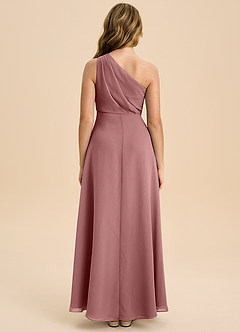 Azazie Phaedra Junior A라인 주름진 쉬폰 플로어 길이 주니어 신부 들러리 드레스 image2