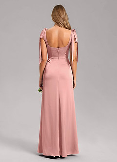 Azazie Frostine Bridesmaid Dresses Rosette A-Line Bow Stretch Satin Dress image8