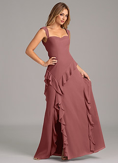 Azazie Sloane Vestidos de madrinha de casamento Vestido Ametista de Chiffon de Linha A com Decote em coração image3