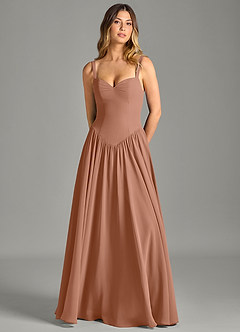 Azazie Evadina Suknie dla druhen Linia A Gorset Szyfon Do ziemi Sukienka image5