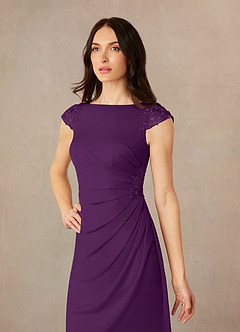 Azazie Janie Mother of the Bride Dresses Grape Mermaid Lace Dress image3