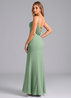 Azazie Wynni Bridesmaid Dresses Matcha Mermaid Corset Chiffon Dress image5