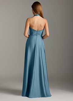 Azazie Tessie Bridesmaid Dresses Bermuda A-Line Pleated Stretch Satin Dress image2