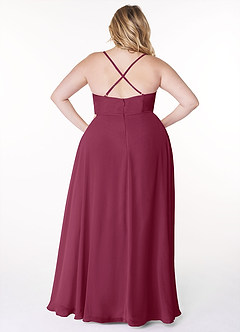 Azazie Naeem Bridesmaid Dresses Mulberry A-Line V-Neck Ruffle Chiffon Dress image8