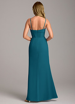 Azazie Chantel Bridesmaid Dresses Ink Blue Sheath Strapless Chiffon Convertible Dress image6