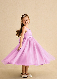Azazie Patootie Flower Girl Dresses Candy Pink A-Line Spaghetti Strap Tulle Dress image3
