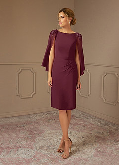 Azazie Carmela Mother of the Bride Dresses Cabernet Sheath Lace Chiffon Dress image6