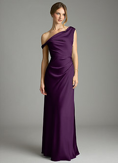 Azazie Emerson Brudepigekjoler Havfrue Off-Shoulder Stræk satin Gulv-længde Kjole image4