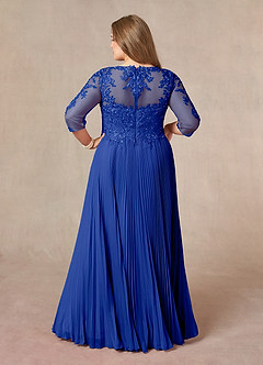 Azazie Corinne Kleider für die Brautmutter A-Linie Pailletten Chiffon Kleid Königsblau image9