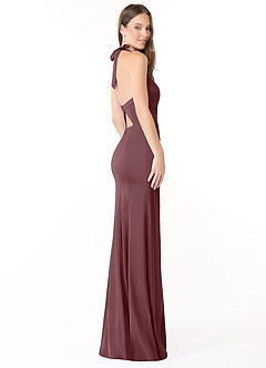 Azazie Emeria Bridesmaid Dresses Sangria Mermaid Pleated Stretch Satin Dress image5