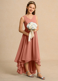 Azazie Kitten Junior Formal Flower Girl Klänningar Klä A-Line i Chiffong image3