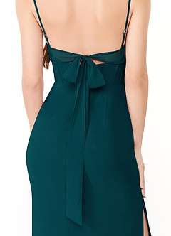 Azazie Mai Bridesmaid Dresses Pine Sheath Pleated Chiffon Dress image6