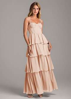 Azazie Alanna Bridesmaid Dresses English Rose A-Line Sweetheart Neckline Chiffon Dress image1