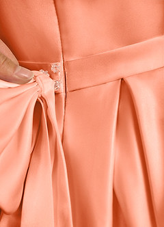 Azazie Pearl Flower Girl Dresses Sunset Ball-Gown Pleated Matte Satin Dress image9