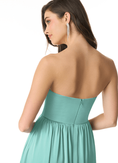 Azazie Morana Final Sale Amethyst A-Line Off the Shoulder Stretch Satin Convertible Dress image8