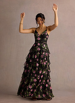 Megan Black Multi Floral Maxi Dress image4