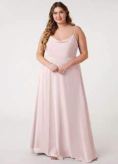 Azazie Daenerys Abiti da Damigella Abito A-Line in Chiffon con Scollo a Cappuccio Rosa Rossore image8