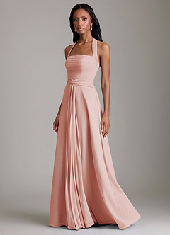 Azazie Clarisa Bridesmaid Dresses Rosette A-Line Pleated Chiffon Dress image6
