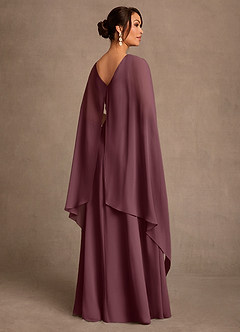 Azazie Liddie Mother of the Bride Dresses Sangria A-Line Pleated Chiffon Dress image3