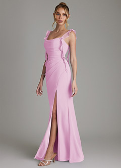 Azazie Jessamine Bridesmaid Dresses Candy Pink Mermaid Corset Chiffon Dress image5