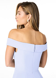Azazie Lecia Brautjungfernkleider Wandelbar Empire Schulterfrei, plissiert Chiffon Kleid Lavendel image7