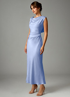 Azazie Kieryn Brautjungfernkleider Meerjungfrau-Linie Plissee Stretch-Satin Kleid Eis image3