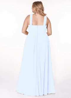 Azazie Kaleigh Bridesmaid Dresses Ice A-Line Pleated Chiffon Dress image8