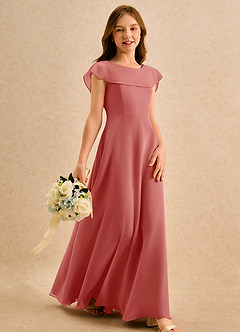 Azazie Kittie Girls Formal Flower Girl Klänningar Klänning A-Line i Chiffong image4