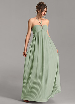 Azazie Addison Bridesmaid Dresses Dusty Sage Empire Sweetheart Neckline Chiffon Dress image1