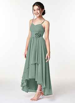 Azazie Catalina Junior Amethyst A-Line Ruched Chiffon Dress image3
