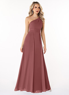 Azazie Dallas Bridesmaid Dresses Amethyst A-Line One Shoulder Chiffon Dress image3