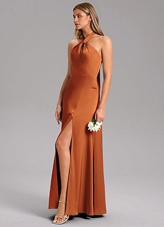 Azazie Tracie Brautjungfernkleider A-Linie Seitliche Cut-Outs Stretch-Satin Kleid Kanel image6
