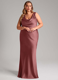 Azazie Rylina Bridesmaid Dresses Amethyst Mermaid Stretch Satin Dress image9