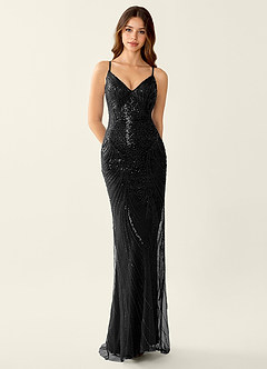 Magnolia Black Mermaid Sequined embroidery Prom Dress image3