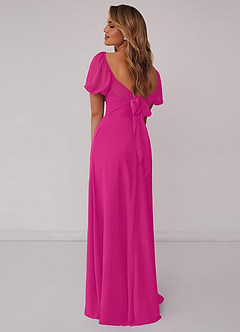 Barbie ♥ Azazie Bridesmaid Dresses Barbie Pink A-Line Pleated Chiffon Dress image3