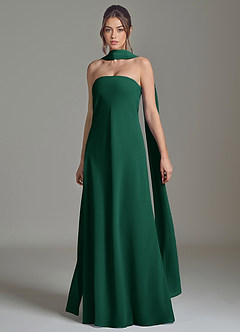 Azazie Ilana Bridesmaid Dresses Emerald A-Line Strapless Chiffon Dress image3