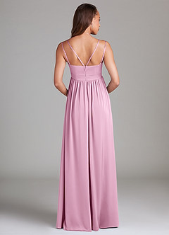 Azazie Emree Maternity Bridesmaid Dresses A-Line Stretch Satin Floor-Length Dress with Pockets image2