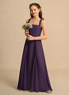 Azazie Tater Girls Formal Flower Girl Dresses Plum A-Line Pleated Chiffon Dress image5