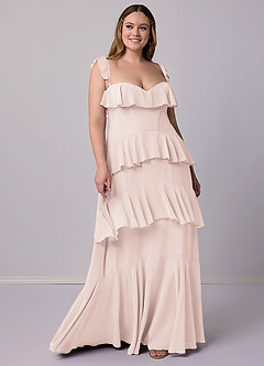 Barbie ♥ Azazie Bridesmaid Dresses Rose Petal A-Line Sweetheart Neckline Chiffon Dress image6