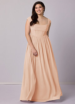Barbie ♥ Azazie Bridesmaid Dresses English Rose A-Line Corset Chiffon Dress image24