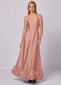 Barbie ♥ Azazie Final Sale Bermuda A-Line with Pockets Stretch Satin Dress image1