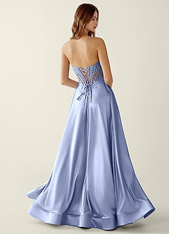 Zuri Eis Robe de bal trapèze en satin avec corset à volants image2