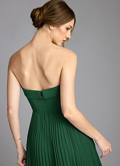 Azazie Mariana Bridesmaid Dresses Dark Green A-Line Strapless Chiffon Dress image6