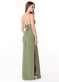 Azazie Mai Bridesmaid Dresses Pistachio Sheath Pleated Chiffon Dress image4