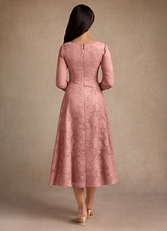 Azazie Durant Mother of the Bride Dresses Rosette A-Line Pleated Floral Burnout Dress image3