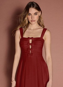 Elior Terracotta Bow Midi Dress image2