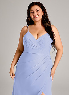 Azazie Maci Bridesmaid Dresses Lavender Sheath Pleated Chiffon Dress image12
